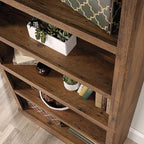 Sauder 5 Tier Book Shelf Wooden Bookcase Multipurpose Bookshelf for Home Office, Living Room, in Vintage Oak
