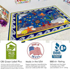 KIDCARPET.COM Fish in The Sea Rectangle Classroom Rug | Bordered Area Rug for Preschool Daycare Learning, 4' x 6'