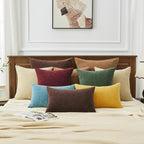 GAWAMAY Decorative Square Throw Pillow Covers 18x18 Inch Set of 4, Super Soft Chenille Pillows Cover Fall Pillowcase for Living Room Bedroom Sofa Couch Cushion Cover Coffee 45x45cm (No Insert)