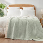 Snuggle Sac Sage Green Throw Blanket 50"x70", Super Soft Warm Microfiber Blankets Cozy Knit Fuzzy Lightweight Oversized Throws for Couch, Sofa, Bed, Camping, Picnic (Sage Green, 50x70 inches