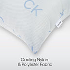 Calvin Klein Cooling Knit 20" x 28" Standard/Queen Size Set of 2 Bed Pillows for Sleeping, White