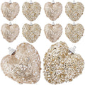 Champagne Christmas Ball Heart Ornaments 10Pcs Glitter Sequin Heart Shaped Baubles Decoration Valentines Pearl Foam Hanging Decor(2.36in)