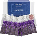 Cedar Space Lavender Sachet Bags for Drawers and Closets(24 Pack),Potpourri Bags,Dried Lavender Flowers,Cedar Blocks for Clothes Storage Scent Air Freshener, Cedar Chips Lavendar for Home Fragrance