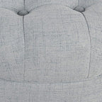 Homepop Home Decor | Button Tufted Woven Round Storage Ottoman | Ottoman with Storage for Living Room & Bedroom (Light Blue)