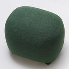 KINWELL Round Boucle Upholstered Ottoman Chair, Footstool with Soft Padded Seat, Fully Assembled Modern Sofa Couch Footrest, Extra Seating for Bedroom Entryway,Green(18.5" D x 23" W x 16.5" H)