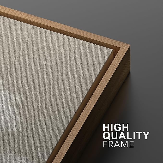 MUDECOR Framed Wall Art Print Set Serene Sky Filled with Fluffy Clouds Illustrations Modern Art Decorative Colorful Chic for Living Room, Bedroom, Office - 24"x36"x3 Natural