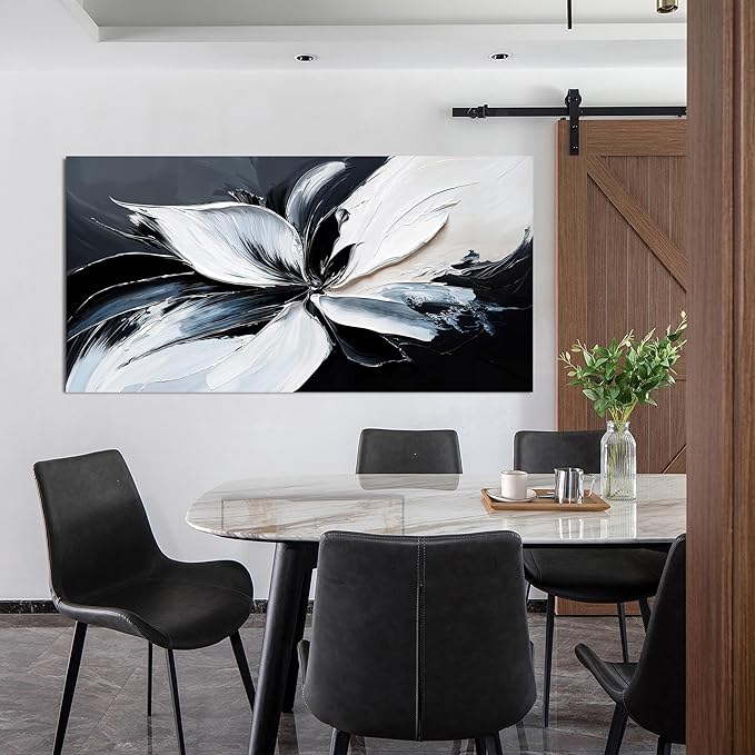 Canvas Abstract Wall Art Decor Modern Minimalist Wall Art Black and White Wall Art Prints Abstract Canvas Art Wall Decor Wall Art Pictures for Living Room Artwork for Walls Home Room Decor 20" X 40"
