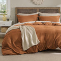 Bedsure Luxury Waffle Duvet Cover Queen Size - Textured Duvet Cover Set, Soft, Breathable Bedding Set (90"x90") with 2 Pillow Shams for All Season, Caramel Cafe, Comforter Not Included