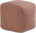 Anji Mountain 100% Handmade & Handcrafted Comfortable Home Décor Pouf Ottoman Footrest for Living Room, Bedroom, Nursery, Kidsroom, Patio Furniture - (20" x 20" x 20" - Teak)