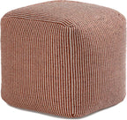 Anji Mountain 100% Handmade & Handcrafted Comfortable Home Décor Pouf Ottoman Footrest for Living Room, Bedroom, Nursery, Kidsroom, Patio Furniture - (20" x 20" x 20" - Teak)