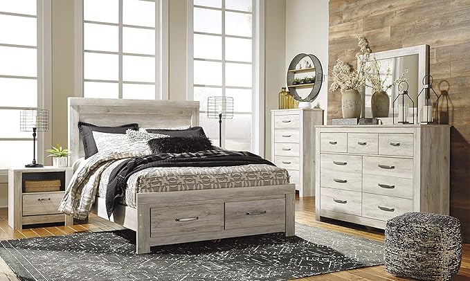 Signature Design by Ashley Bellaby Farmhouse 7 Drawer Dresser, Whitewash