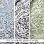 Southshore Fine Living, Inc. Boho King Quilt Set, Lightweight Bedspread, Summer Coverlet, 3-Piece Paisley Bedding Set with Two Matching Quilted Pillow Shams, California/King Quilts, Black