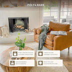 POLY & BARK Napa Lounge Chair – 42” – Cognac Tan – Italian-Tanned Full-Grain Pure-Aniline Leather, Feather-Down Cushions, Solid Wood Frame