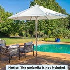 Giantex 50 lbs Umbrella Base - 24 inch Square Umbrella Stand with 2 Rollers, Heavy Duty Steel Umbrella Base Weight for 1.6''-1.9'' Poles, 2 Knobs, Patio Umbrella Base Holder for Garden Deck Poolside