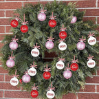Valentines Tree Decorations, 12 Pcs Valentine Ornaments for Tree, Valentine's Day Hanging Ornament for Christmas Tree, Red Pink White Plastic Ball Ornaments
