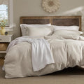 Bedsure Luxury Waffle Duvet Cover Queen Size - Textured Duvet Cover Set, Soft, Breathable Bedding Set (90"x90") with 2 Pillow Shams for All Season, Linen, Comforter Sold Separately