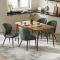 VASAGLE EKHO Collection - Dining Chairs Set of 4, Upholstered Kitchen Chairs, Comfortable Seat, Synthetic Leather with Stitching, Mid-Century Modern, Easy Assembly, Living Room Lounge, Forest Green