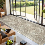 Kitchen Runner Rug Non Slip Washable 2.5x10, Soft Ultra-Thin Entryway Rug Runners for Hallways, Carpet Runner for Living Room,Kitchen, Laundry, Bathroom(Brown,2.5'x10')
