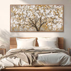 Wall Art Gold Nature Tree Of Life Abstract Canvas Painting Picture Modern Wall Art Print Landscape Artwork Framed For Living Room Bedroom Bathroom Office Home Decor 24" X 48"Painting