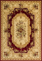 Rugs.com Chateau Collection Rug – 7' x 10' Red Medium Rug Perfect for Bedrooms, Dining Rooms, Living Rooms