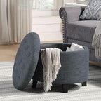 Convenience Concepts Designs4Comfort Storage Ottoman, Stormy Gray Fabric