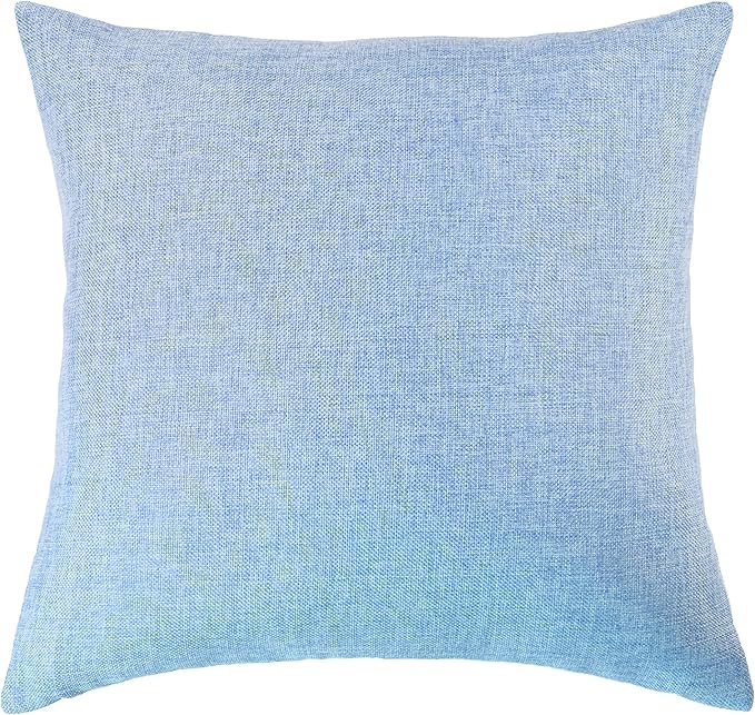 Aiking Home Woven Fine Faux Linen Throw Pillow Cover, Size 18"x18", Slate Blue