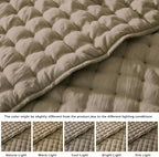 WDCOZY Queen Size Quilts Bedding Sets with 2 Pillow Shams, Lightweight Soft Bedspread Coverlet, Quilted Blanket Thin Comforter Bed Cover for All Season, 3 Pieces, 90x90 inches, Taupe