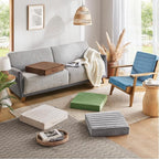 Codi High Density Foam Floor Pillow 2 Sets, Large Meditation Cushions Seating for Adults and Yoga Sitting, Washable Thick Couch Cushion with Soft Tufted Covers - 22 inch Blue