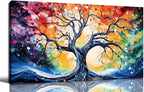 Large Canvas Wall Art Colorful Tree Picture Modern Living Room Bedroom Home Office Wall Decor Framed Canvas Prints Ready to Hang Size 30x60
