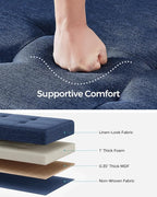 SONGMICS Storage Ottoman Bench, Foldable Foot Rest with Legs, 15 x 43 x 15.7 Inches, End of Bed Bench, Storage Chest, Load up to 660 lb, for Living Room, Bedroom, Entryway, Midnight Blue ULSF018I01