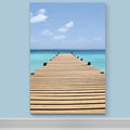Renditions Gallery Canvas Nature Wall Art Modern Paintings & Prints Decor Sunny Endless Ocean Dock Glam Romantic Wall Hanging Artwork for Bedroom Living Room Office Kitchen - 18"x27" LT06