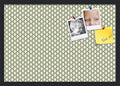 PinPix 26x18 Inch Cork Bulletin Board. This Decorative Framed Pin Board Comes with Yellow and Blue Waves Design and a Satin Black Frame. Ideal for Home Office Decor or Message Board (PinPix-321)