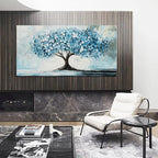 Canvas Wall Art Decor Canvas Art Wall Decor Tree of Life Wall Art Modern Blue White Wall Art Prints Large Artwork for Walls Wall Art Pictures for Living Room for Bedroom Office Decor 24" X 48"