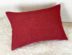 Aiking Home Woven Fine Faux Linen Throw Pillow Cover, Size 12"x18", Burgundy