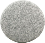 Homepop Home Decor | Upholstered Round Storage Ottoman | Ottoman with Storage for Living Room & Bedroom, Gray Floral