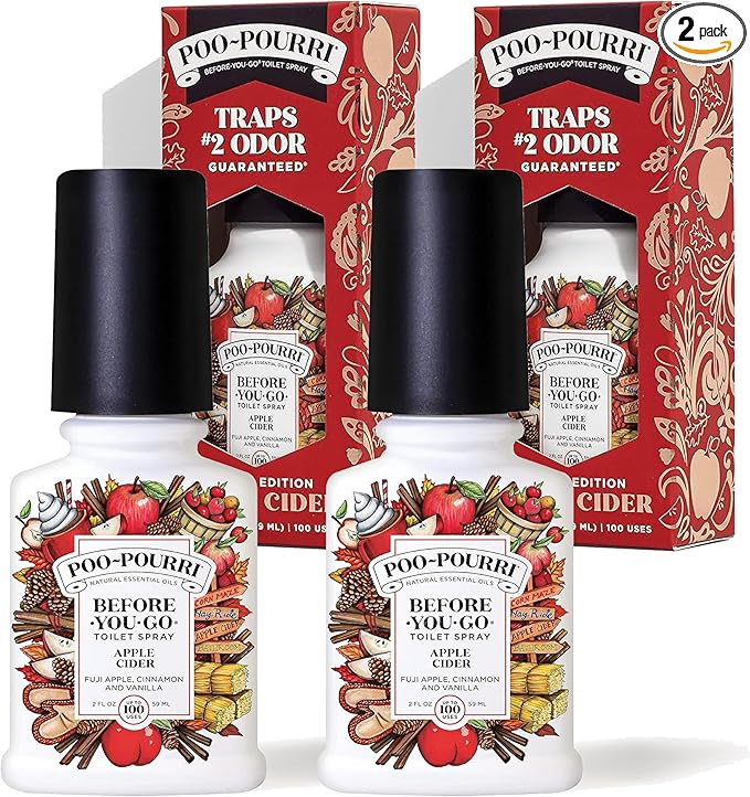 Poo-Pourri Before You Go Toilet Spray Apple Cider, 2 Ounce Bottles 2 Pack