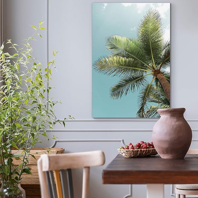 Renditions Gallery Canvas Nature Wall Art Home Paintings & Prints Palm Tree Sky View Glam Romantic Artwork Wall Hanging Decorations for Bedroom Living Room Office Kitchen - 12"x18" LT06