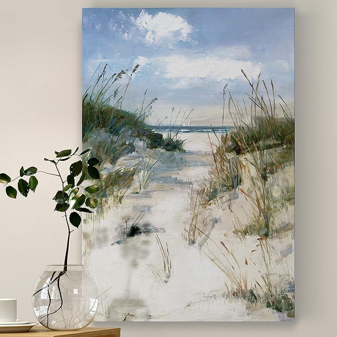Renditions Gallery Nature Canvas Wall Art Modern Paintings Decorations Sunny Tropical Ocean Romantic Abstract Wall Hanging Artwork Prints for Bedroom Living Room Kitchen - 24"x36" LT06