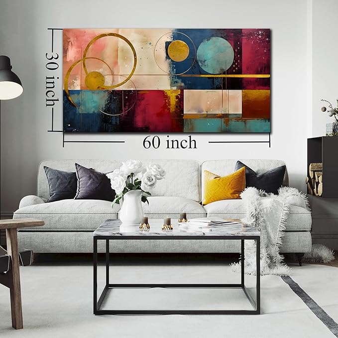 Abstract Canvas Wall Art Modern Living Room Bedroom Home Office Wall Decor Dark Color Abstract Picture Framed Canvas Prints Ready to Hang Size 30x60