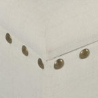 HomePop Large Storage Bench with Nailhead Trim - Cream