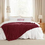 Bedsure GentleSoft Christmas Throw Blanket for Couch - Red Fall Checkered Fleece Red Blankets Gifts for Women Men Girls, Cute Soft Cozy Throw for Bedroom Home Decor Gifts, 50x60 Inches