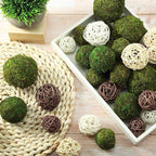 Patelai 72 Pcs Wicker Rattan Balls Decorative Balls for Vase Centerpiece Bowls Orbs Filler for Spring Summer Craft Home Decor, 4 Sizes(White, Beige, Brown)