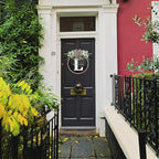 Circular Surname Front Door Welcome Sign - 26 Letter House Wreath, Front Porch Decorations, Year-Round Home Decor (L)