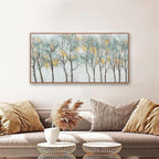 Framed Wall Art Decor Canvas Print Green Embellishments Plant Forest Abstract Tree Painting Picture Artwork Framed Wall Decor For Living Room Bedroom Living Room And Apartment 20x40 Inch
