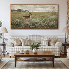 Vintage Wall Art for Living Room Farmhouse Wall Art, Country Decor, Deer Wall Art - Rustic Nature Canvas, Large Landscape Pictures for Bedroom Framed Artwork for Walls 20×40IN