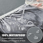 100% Waterproof Couch Cushion Covers, Stretch Sofa Seat Covers, Reversible Sofa Protector for Pets, Washable (Loveseat Cushion, Light Grey)
