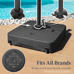 Best Choice Products 330lb Mobile Cantilever Offset Patio Umbrella Base, Universal Fit Heavy-Duty Outdoor Portable Stand w/Wheels Locks, Fillable Weights Set - Black