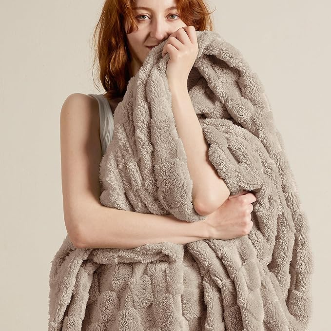 Bedsure GentleSoft California King Blanket for Bed - Super Soft Cozy Blankets for Women Men Girls, Large Fuzzy Fleece Throw for Bedroom Decor, Light Brown, 102x96 Inches