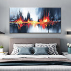Large Black Abstract Wall Art For Living Room Canvas Art Wall Decor Painting Canvas Prints Red Gold Abstract Wall Art Picture For Bedroom Home Wall Decor Prints Artwork 29" X 58"