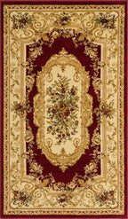 Rugs.com Chateau Collection Rug – 3' x 5' Red Medium Rug Perfect for Entryways, Kitchens, Breakfast Nooks, Accent Pieces
